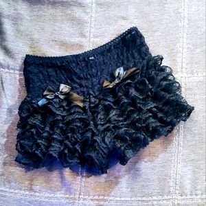 Black lace booty shorts, bloomers